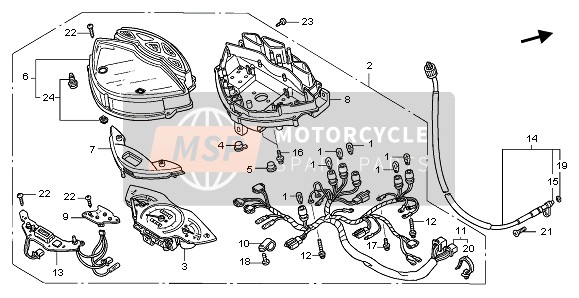 Honda SH125R 2008 TACHOMETER (MPH) für ein 2008 Honda SH125R